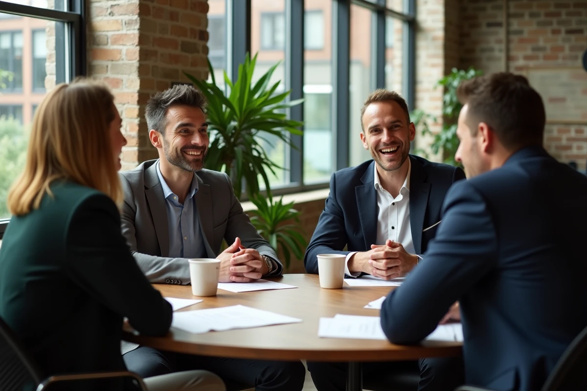 Groupe de professionnels en présentiel lors d'un événement networking lesentreprisesfrenchy dans un espace de coworking