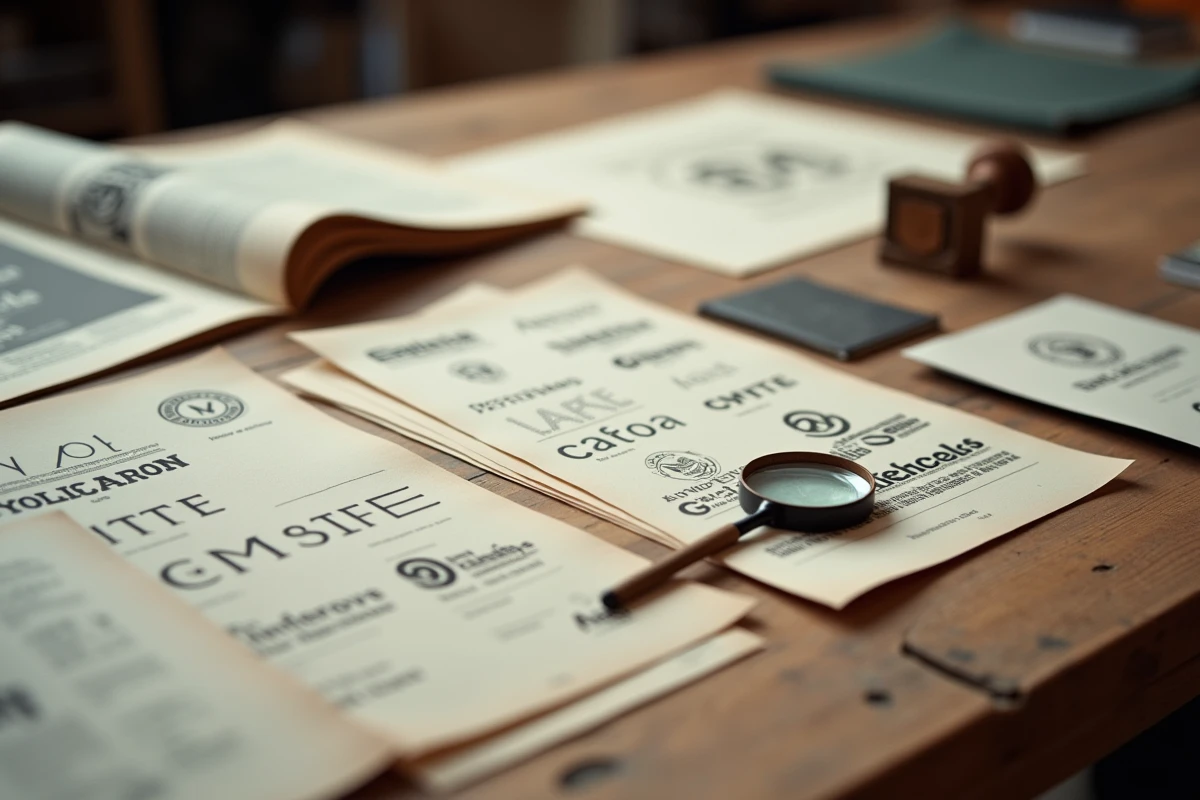 Évolution du logo et de l'identité visuelle de Leroy Merlin à travers des documents imprimés vintage et contemporains