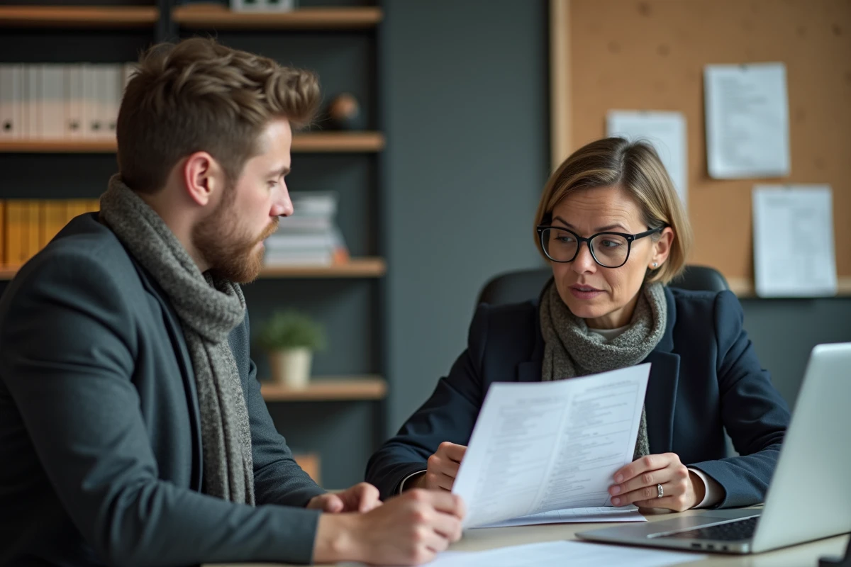 Femme experte en RH expliquant une checklist à un collègue