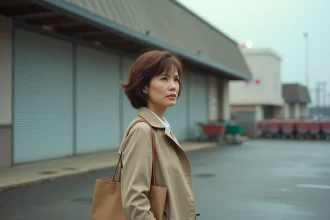 Femme d'âge moyen dans un centre commercial vide