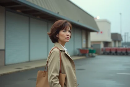 Femme d'&acirc;ge moyen dans un centre commercial vide