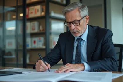 Homme d'affaires en réunion dans un bureau moderne