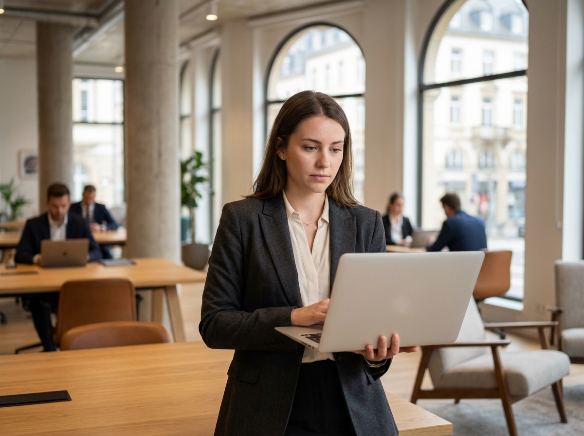 Jeune femme professionnelle dans un espace coworking