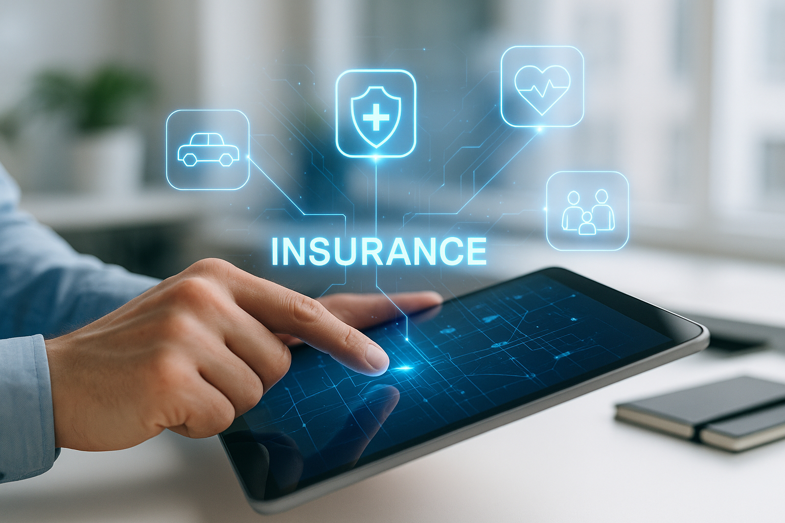 Mains utilisant une tablette avec logiciel d