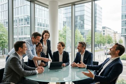 Groupe de professionnels en réunion à Luxembourg